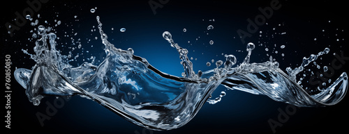 Splash water drop wave effect. AI Generative. © martinez80