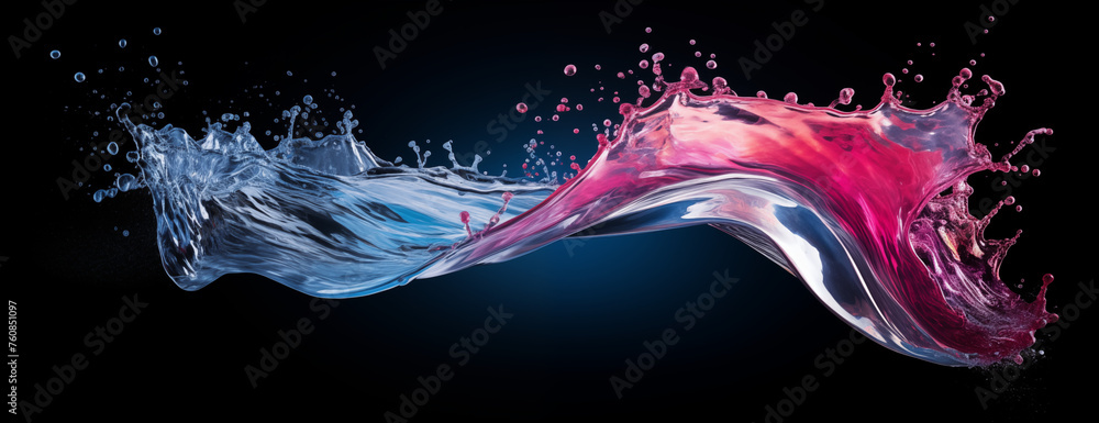 Obraz premium Splash water drop wave effect. AI Generative.