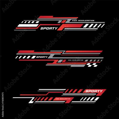 racing car stickers stripe abstract shape vinyl decal templates photo