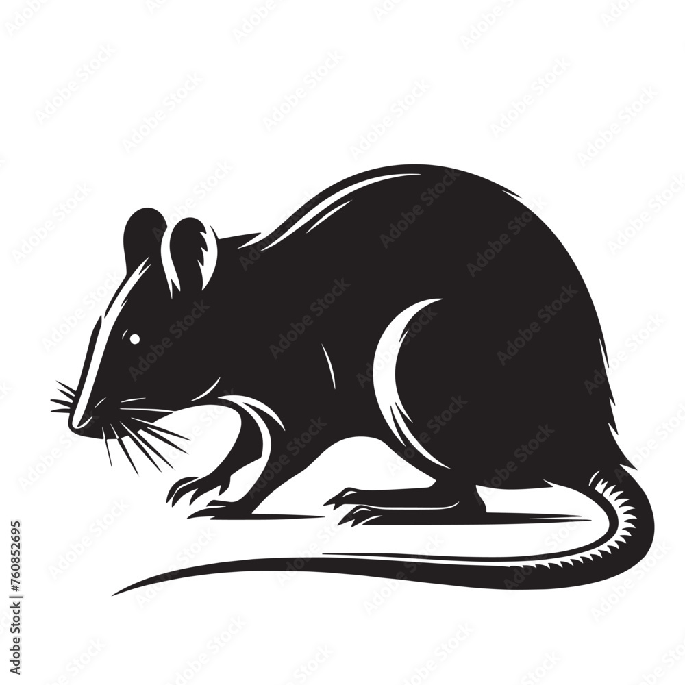 Fototapeta premium Dusk Dweller Rat Silhouette Collection, Classic Dusk Dweller Rat Silhouette Art, Vintage Dusk Dweller Rat Silhouette Illustration, Black and White Dusk Dweller Rat Collection