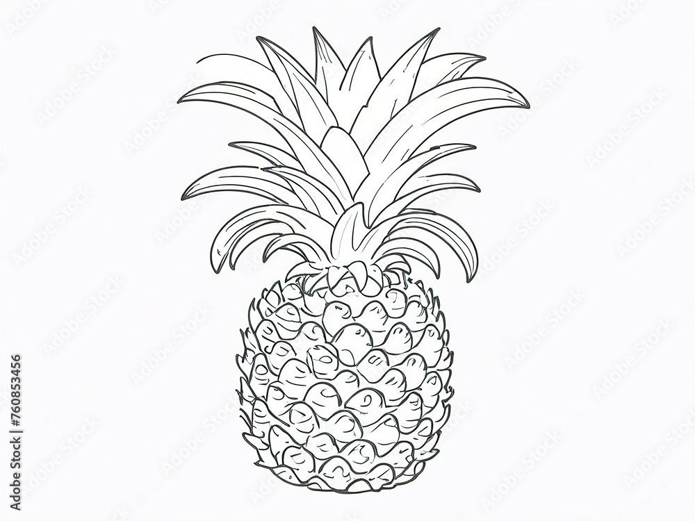 Hand drawn fresh pineapple vector illustration Hand drawn fresh pineapple vector illustration