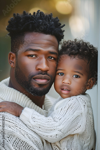  Attractive Black Male Holding Young Child