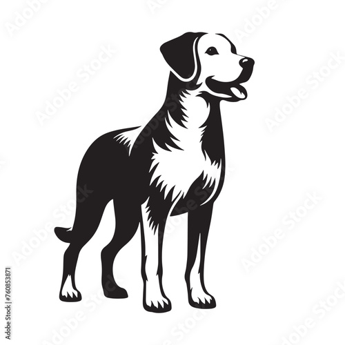 Cooper Dog Silhouette Collection  Vintage Cooper Dog Silhouette Illustration  Cooper Dog Silhouette IN STANDING POSE  Stylish Retro Cooper Dog Artwork  Black and White Cooper Dog Collection