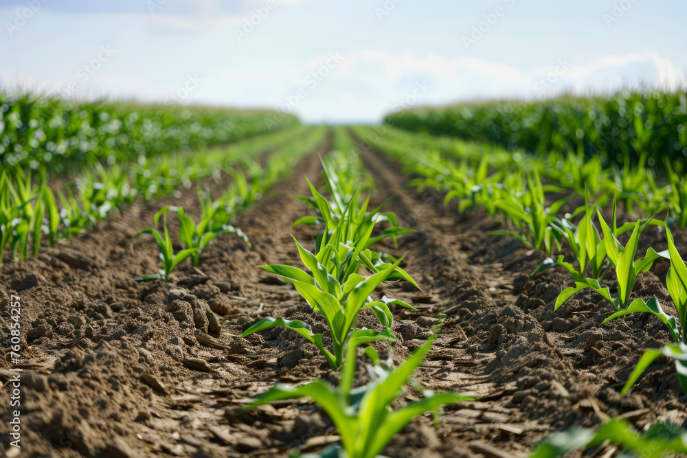 Scenic view of a sprawling crop field, ideal for agricultural presentations, farming advertisements, or rural landscape publications. Scenic view of a sprawling crop field, ideal for agricultural presentations, farming advertisements, or rural landscape publications.