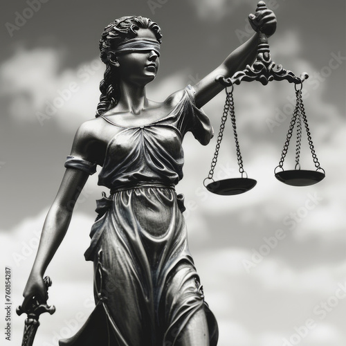 Image capturing a symbol of justice, such as a gavel, scales, or courthouse. Suitable for legal websites, justice-themed articles, or law-related publications photo