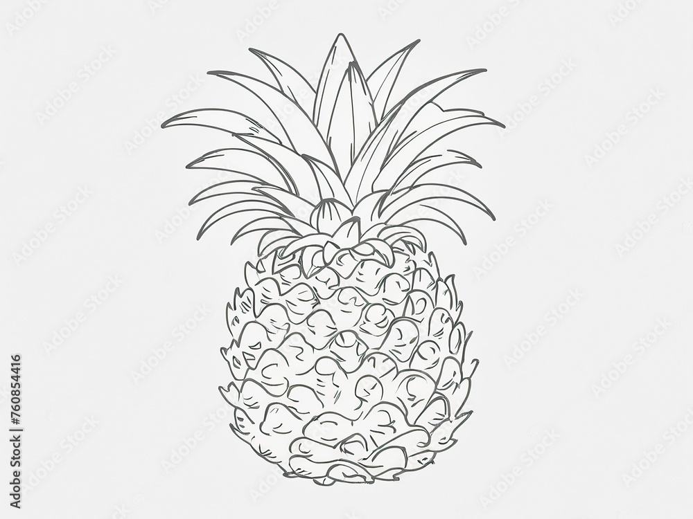 Hand drawn fresh pineapple vector illustration Hand drawn fresh pineapple vector illustration