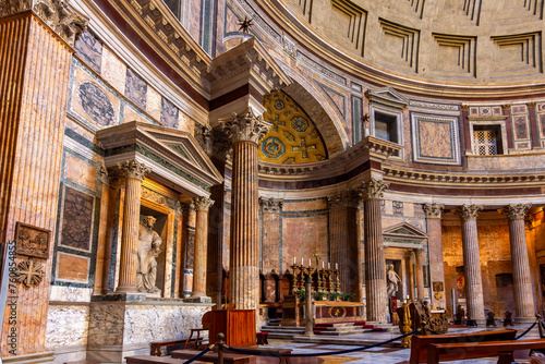 Interiors of Pantheon in Rome, Italy
