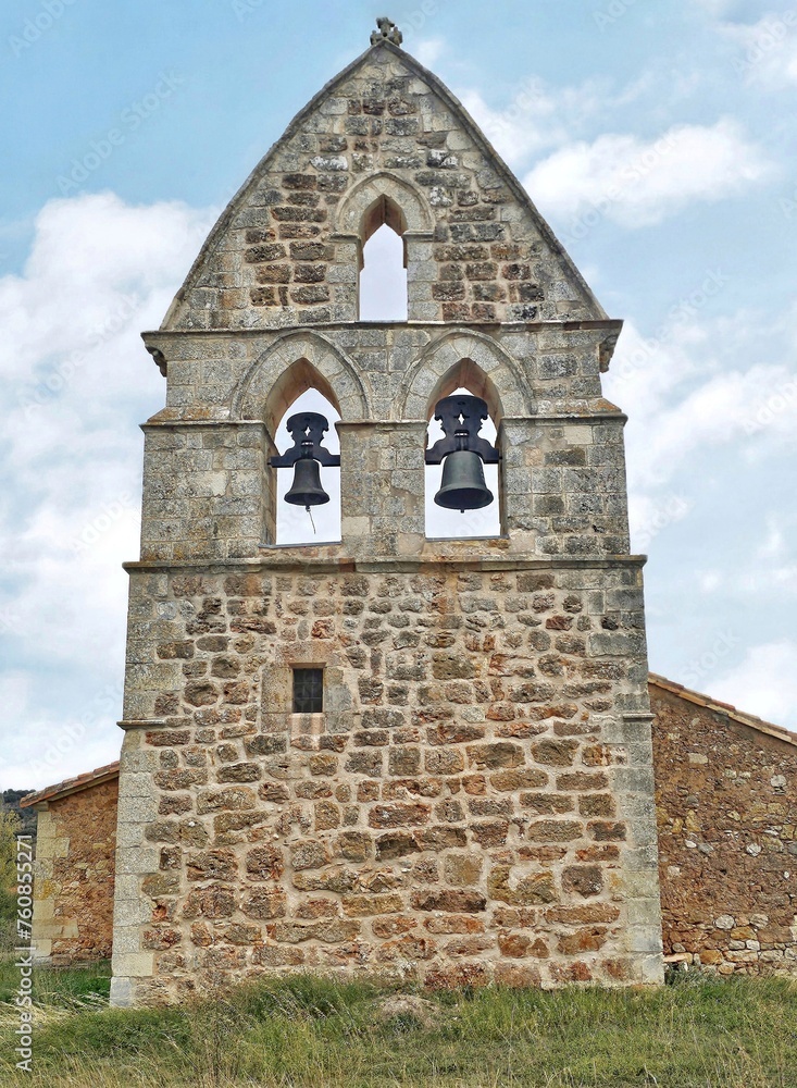 Belfry of the Romanesque Church of San Pedro de Ojeda or Moarves, province of Palencia