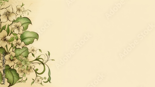 A composition of flowers. Flowers on a beige background. The concept of spring, summer, top view, place for text. An invitation card.