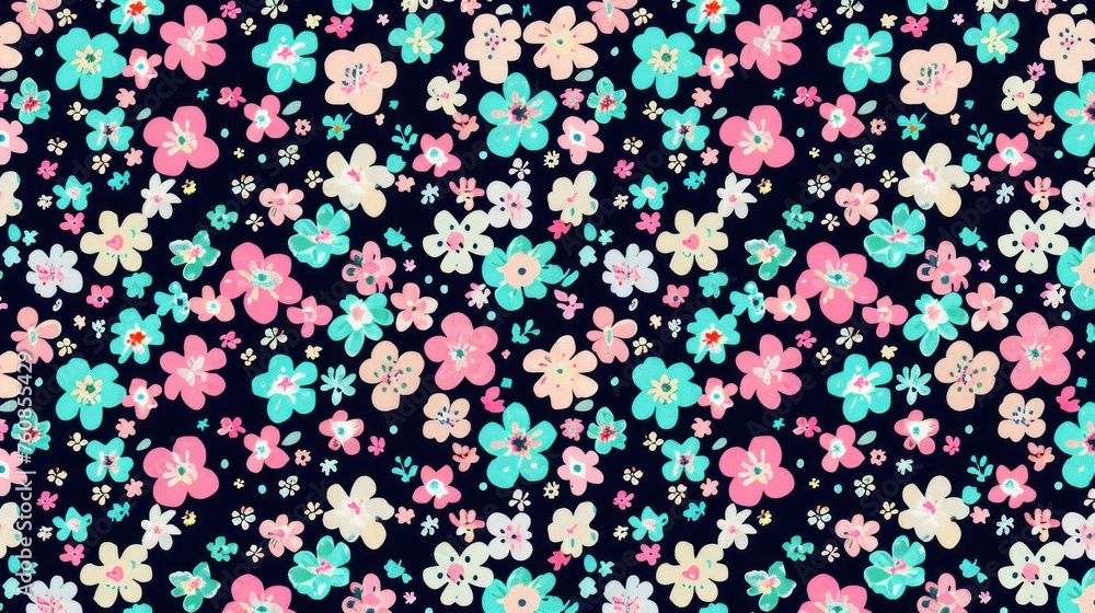 a black background with pink, blue, and white flowers on a black background with pink, blue, and white flowers on a black background. a black background with pink, blue, and white flowers on a black background with pink, blue, and white flowers on a black background.
