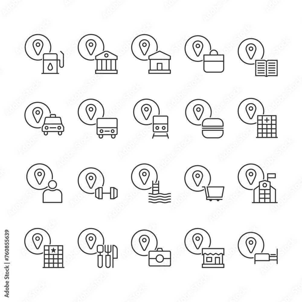 Location Map Pin Icon - Address Icon Set Location Map Pin Icon - Address Icon Set