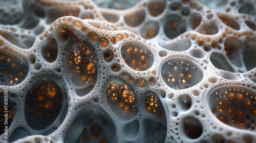 a close up of water bubbles in a body of water with a lot of bubbles on the bottom of it.