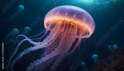 A Jellyfish In A Sea Of Glowing Tentacles © Arsh