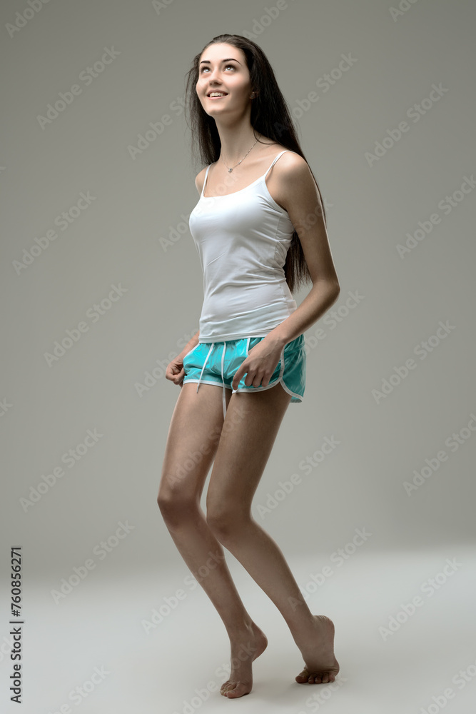 Optimistic stride, gaze anticipating a bright future Optimistic stride, gaze anticipating a bright future