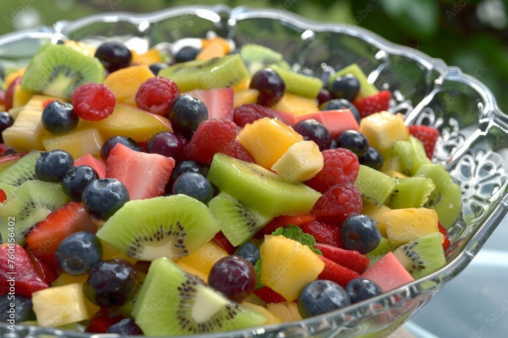 Savoring a refreshing fruit salad outdoors, relishing the blend of vibrant colors and juicy flavors.
Savoring a refreshing fruit salad outdoors, relishing the blend of vibrant colors and juicy flavors.