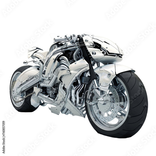 motorcycle  illustration isolated on transparent background - Generative AI 