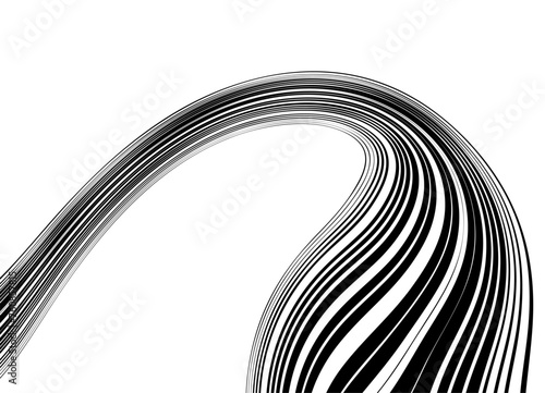 Abstract hair. A pattern of thin black lines on a white background. Trendy vector background in retro style for covers, social networks, interior design, Vector background in retro style