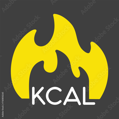Kcal fire vector solid icon. Calorie burn, fat burning
