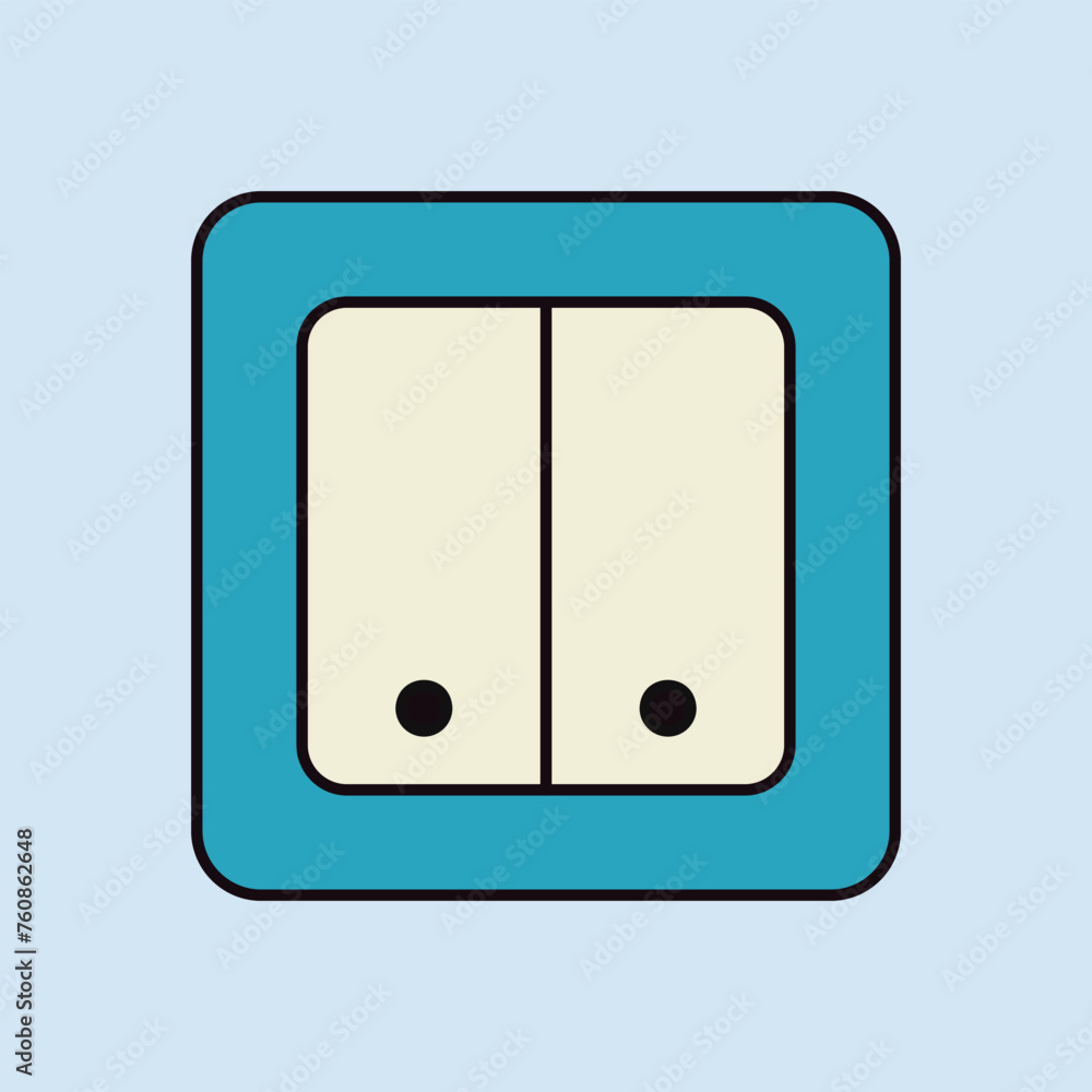 Electrical Switch two buttons vector icon Electrical Switch two buttons vector icon