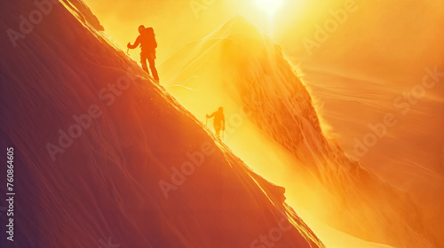 Mountain Ascent at Dawn