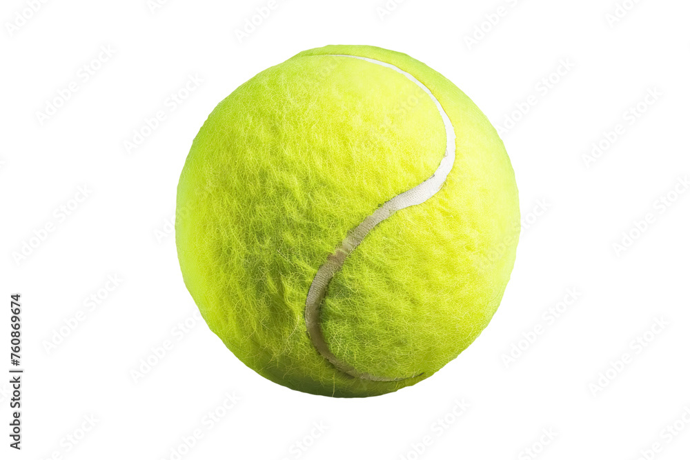bright green tennis ball isolated on transparent background