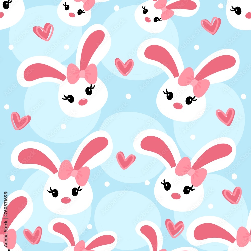 Seamless pattern with rabbits Seamless pattern with rabbits