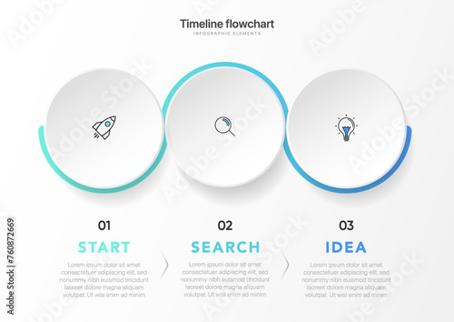 Timeline infographic design with options or steps. Infographics for business concept. Can be used for presentations workflow layout, banner, process, diagram, flow chart, info graph, annual report. © Carkhe