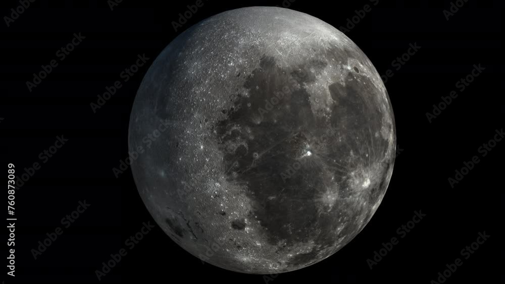 Surface of the Moon. Continuous cycle of rotating moon with alpha channel
Surface of the Moon. Continuous cycle of rotating moon with alpha channel