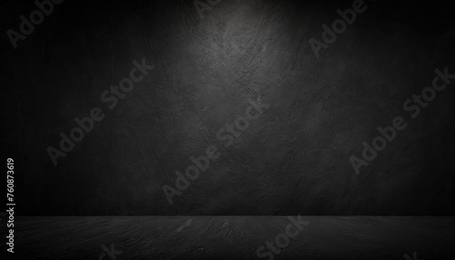 A Bback texture background, black plaster wall, with light spots of light, as a background, template, banner or page. photo