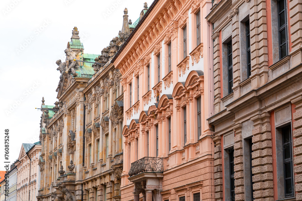 Typical architecture and street view in Munich, Germany