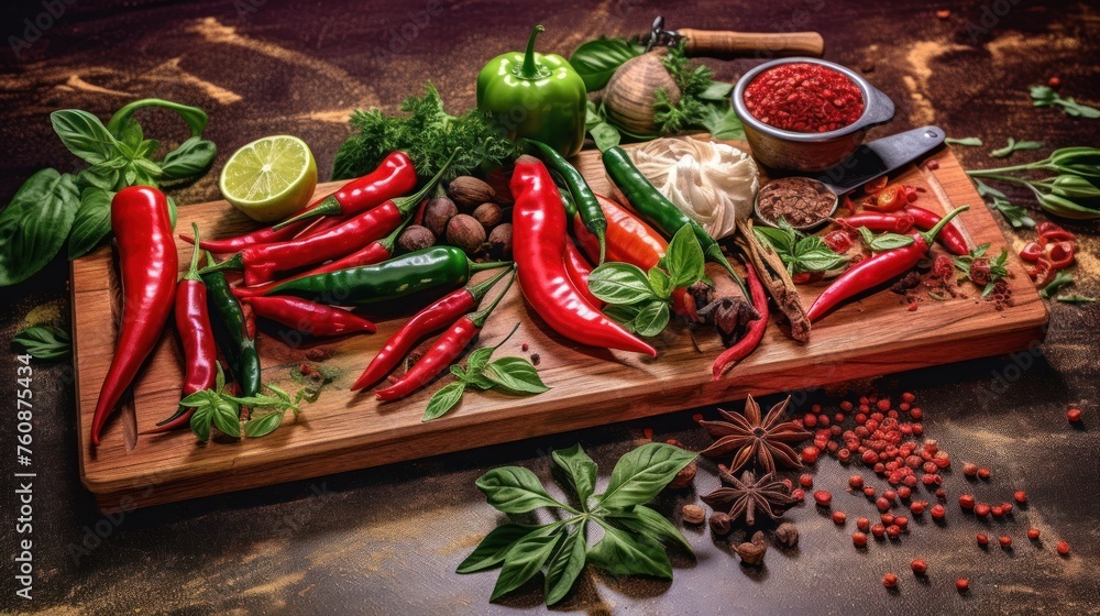 Pepper. Photo of fresh spices. Assortment of fresh and dried peppers, seasonings and herbs on a marble background. Pepper. Photo of fresh spices. Assortment of fresh and dried peppers, seasonings and herbs on a marble background.