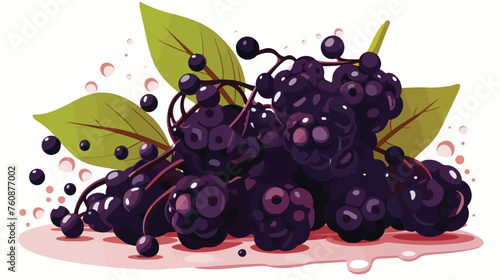 An incensed elderberry with its dark purple skin fu