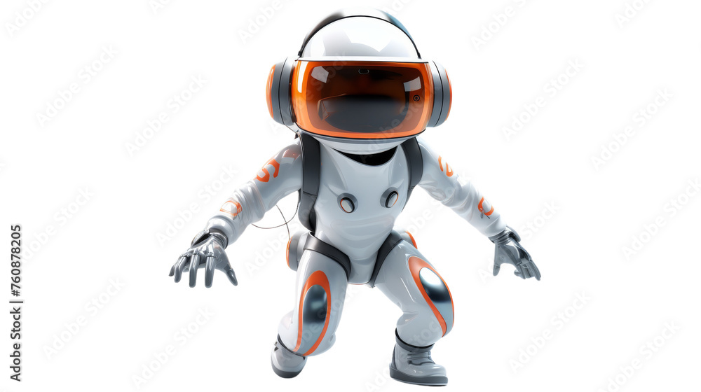 A robot wearing a helmet and goggles, ready for its futuristic exploration mission A robot wearing a helmet and goggles, ready for its futuristic exploration mission