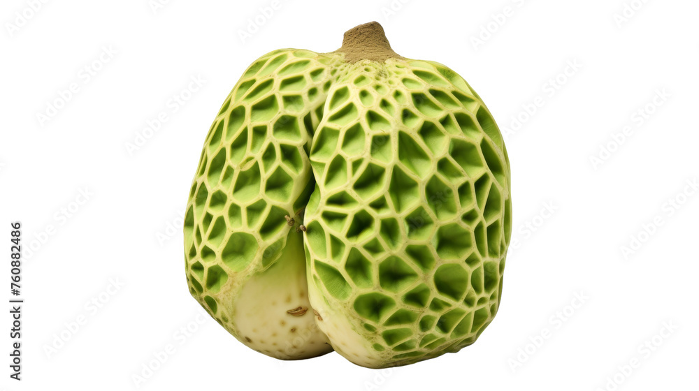 Close-up of a luscious green fruit on a pure white background Close-up of a luscious green fruit on a pure white background