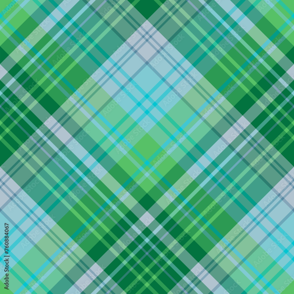 Fototapeta premium Seamless pattern in comfortable blue, gray and green colors for plaid, fabric, textile, clothes, tablecloth and other things. Vector image. 2