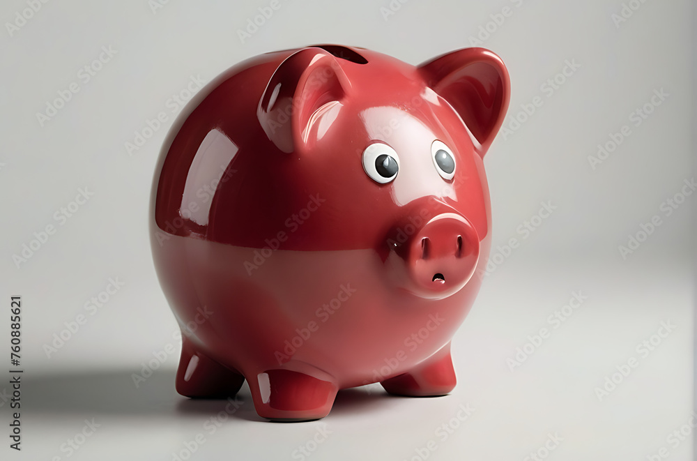 Frowning Piggy Bank: Symbol of Financial Stress Frowning Piggy Bank: Symbol of Financial Stress