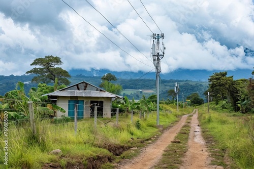 High-speed internet infrastructure installation in a rural area Bringing connectivity and digital opportunities to underserved communities.