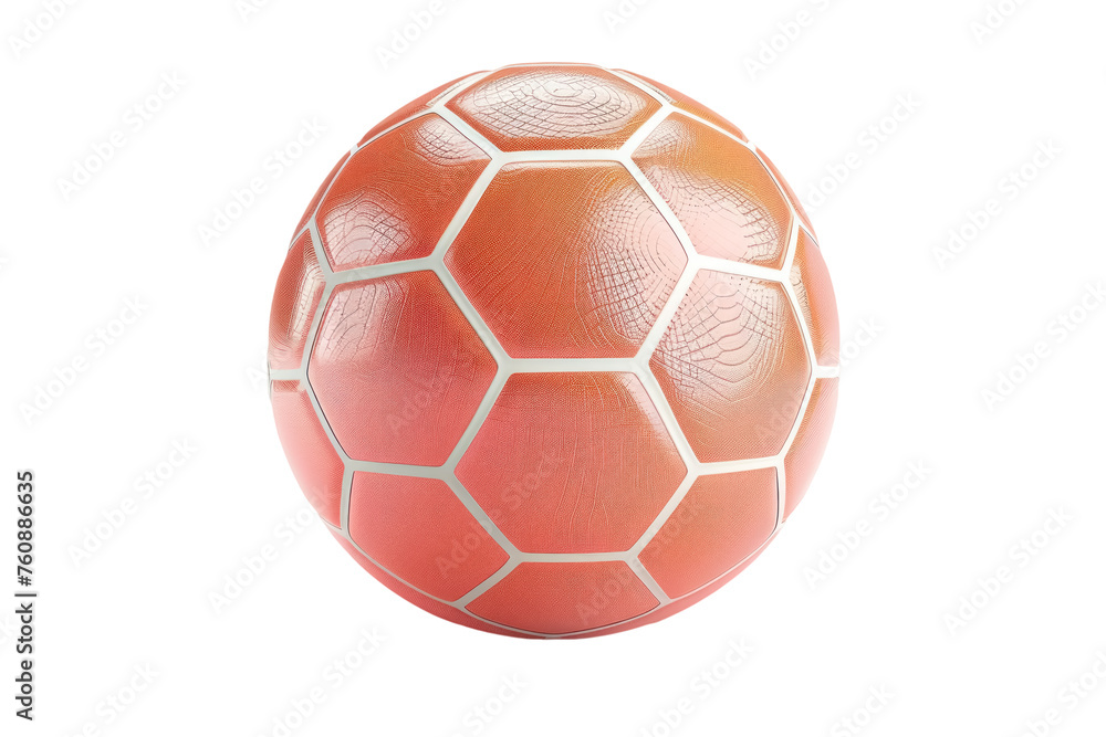 Fototapeta premium red leather soccer ball isolated on transparent background