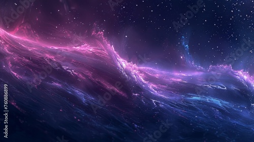Swirling cosmic abstract in pink and purple hues. Galactic beauty captured in an abstract space-themed artwork. Vast galaxy-like scene depicted in vibrant pink and purple.
