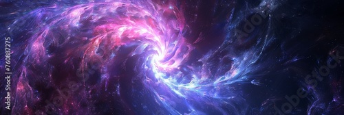 Cosmic nebula swirl in vibrant purples and blues. Starfield and galaxy abstract in rich pink and blue hues. Interstellar cloud formations with stellar artistry.