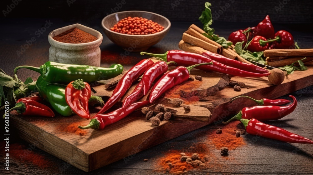 Pepper. Photo of fresh spices. Assortment of fresh and dried peppers, seasonings and herbs on a marble background. Pepper. Photo of fresh spices. Assortment of fresh and dried peppers, seasonings and herbs on a marble background.