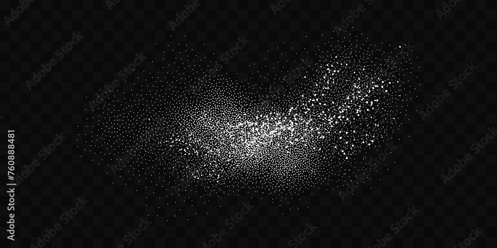 Grainy scatterings of sugar and salt crystals. Splashes of water and snow. Rain overlay effect and sea spray.Vector flour illustration. - obrazy, fototapety, plakaty 