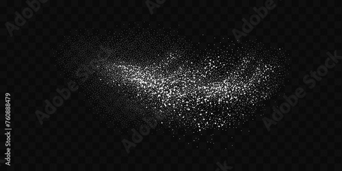 Grainy scatterings of sugar and salt crystals. Splashes of water and snow. Rain overlay effect and sea spray.Vector flour illustration. photo