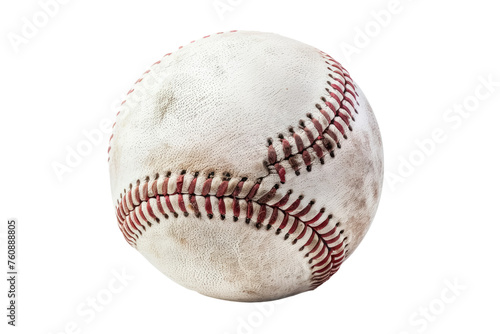 vintage baseball ball close-up isolated on transparent background