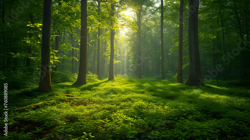sun rays in the forest © wyatt