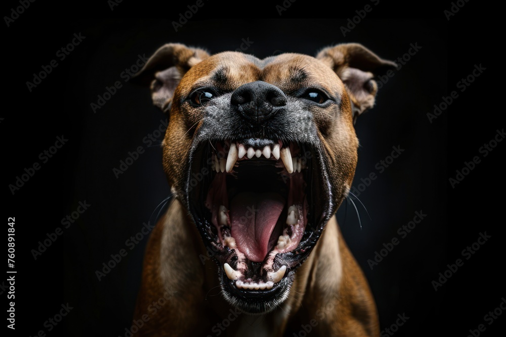 an angry aggressive pit bull terrier black background an angry aggressive pit bull terrier black background