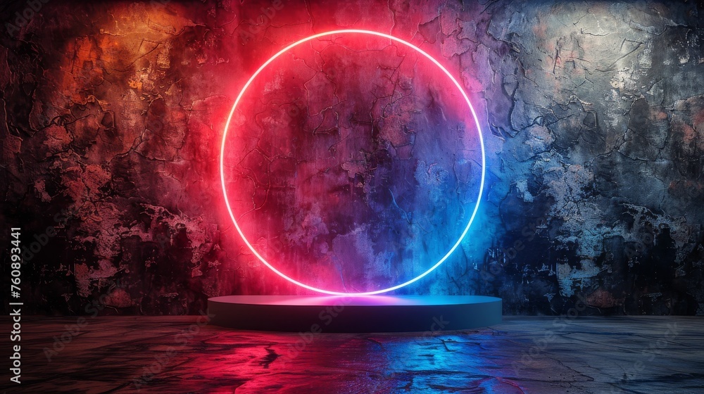Obraz premium Glowing Object in Dark Room