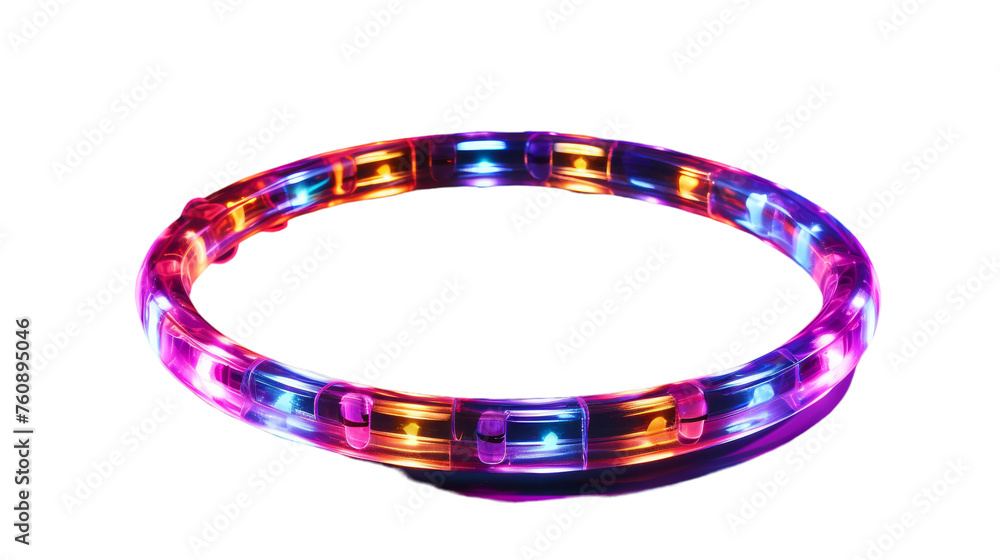 A colorful bracelet elegantly displayed on a pristine white background A colorful bracelet elegantly displayed on a pristine white background