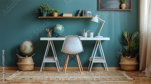 Office Room With Desk and Chair