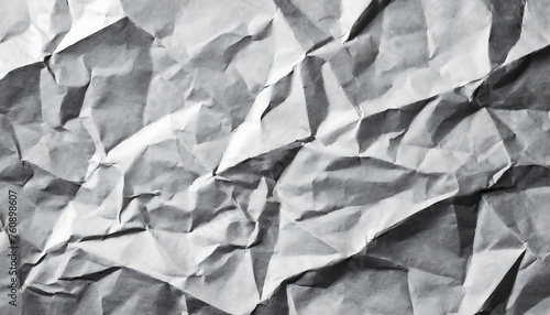 Crumpled Paper Texture, a Detailed Black and White Abstract Background